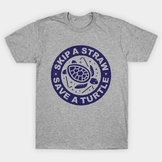 Skip A Straw Save A Turtle - Plastic Straws T-Shirt by bangtees